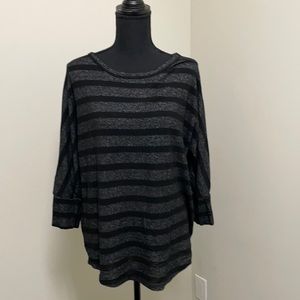 Women’s black and grey stripped top